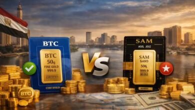 مقارنة استثمار سبائك الذهب في مصر بين BTC وسام 2026