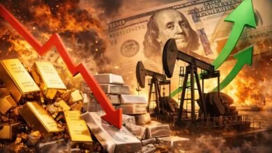 تأثير قرار الفيدرالي على الذهب والنفط والدولار في الأسواق العالمية مع هبوط المعادن وارتفاع الطاقة