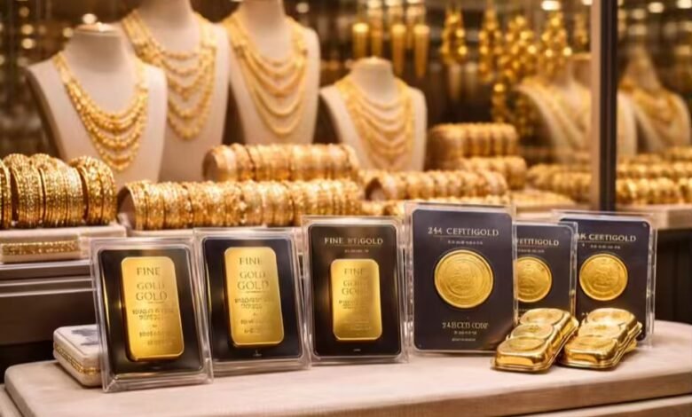 سعر الذهب اليوم في مصر ومشغولات ذهبية مع سبائك وجنيهات ذهب في محل صاغة