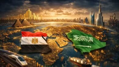 صعود مصر والسعودية في الاقتصاد العالمي مع إبراز البنية التحتية والطاقة والاستثمار والربط التجاري العالمي