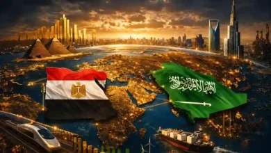 صعود مصر والسعودية في الاقتصاد العالمي مع إبراز البنية التحتية والطاقة والاستثمار والربط التجاري العالمي