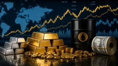 الذهب والفضة والنفط والدولار في الأسواق العالمية وسط تقلبات اقتصادية وارتفاع المعادن النفيسة
